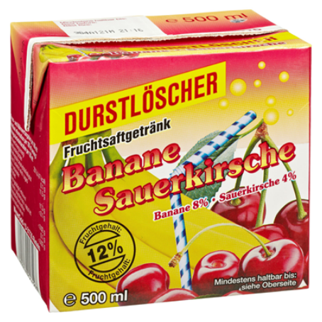 Durstlöscher Banane-Kirsch (12/0,5 l Packungen Einweg)