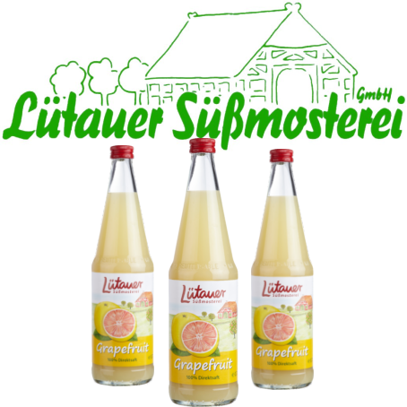 Lütauer Grapefruit-Saft (6/0,7 Ltr. Glas MEHRWEG)