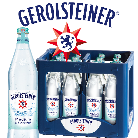 Gerolsteiner medium (12/0,75 Ltr. Glas MEHRWEG)