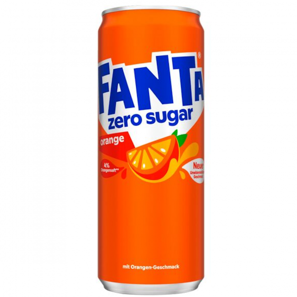 Fanta Orange Zero – zuckerfreie Orangenlimonade in der Dose