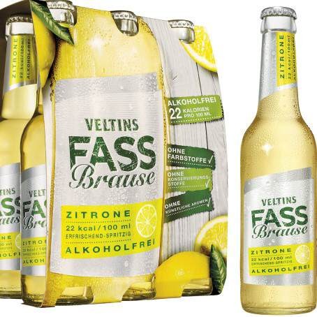 Veltins Fassbrause Zitrone (24/0,33 Ltr. Glas MEHRWEG)