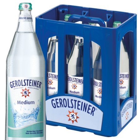 Gerolsteiner Medium (6/1 Ltr. Glas MEHRWEG)