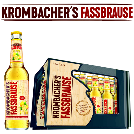 Krombacher Fassbrause Zitrone (24/0,33 Ltr. Glas MEHRWEG)