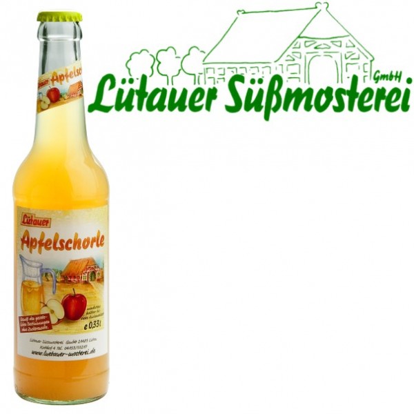 Lütauer Apfelschorle trüb (24/0,33 Ltr. Glas MEHRWEG)