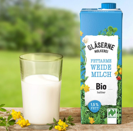 Gläserne Molkerei Bio Weidemilch 1,5% (12 x 1,00 Liter)